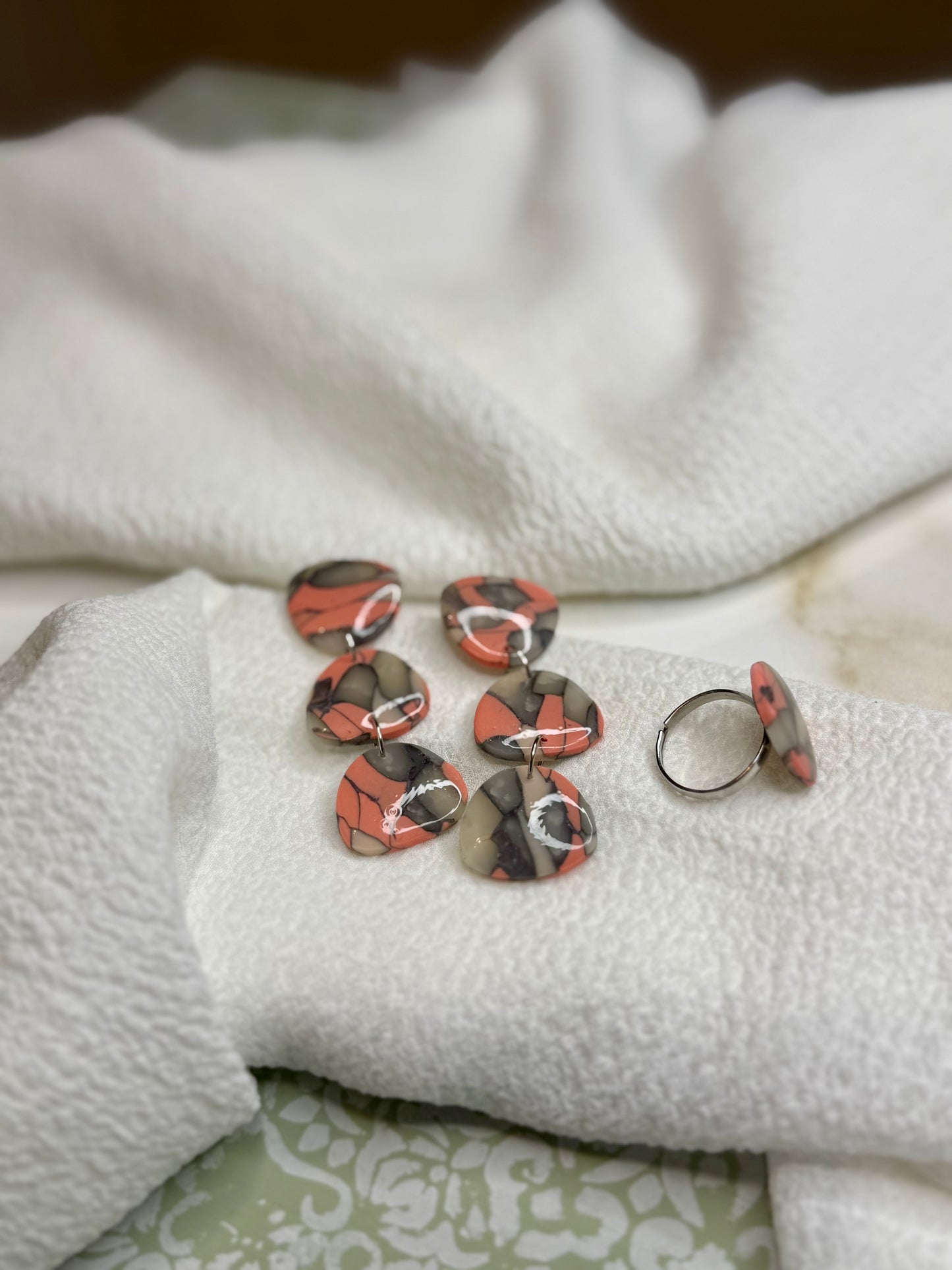 Komplet uhani in prstan