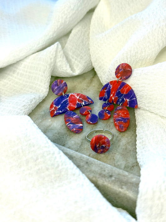 Komplet uhani in prstan